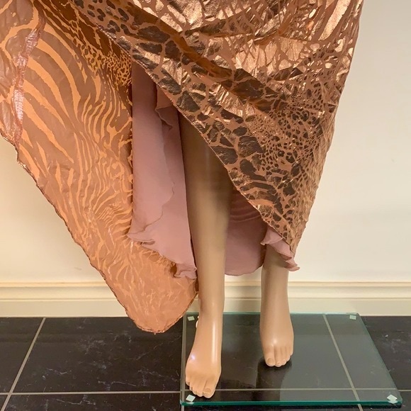 THURLEY | Foil animal print high low dress - Picture 8 of 11